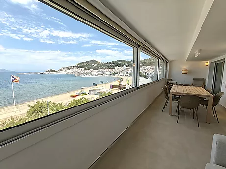 Spectacular renovated beachfront apartment with pool for the entire month of July