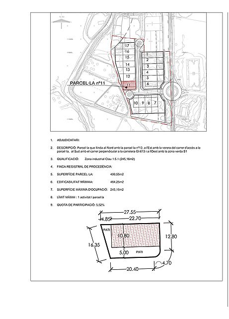 Plot for sale in the Industrial Zone